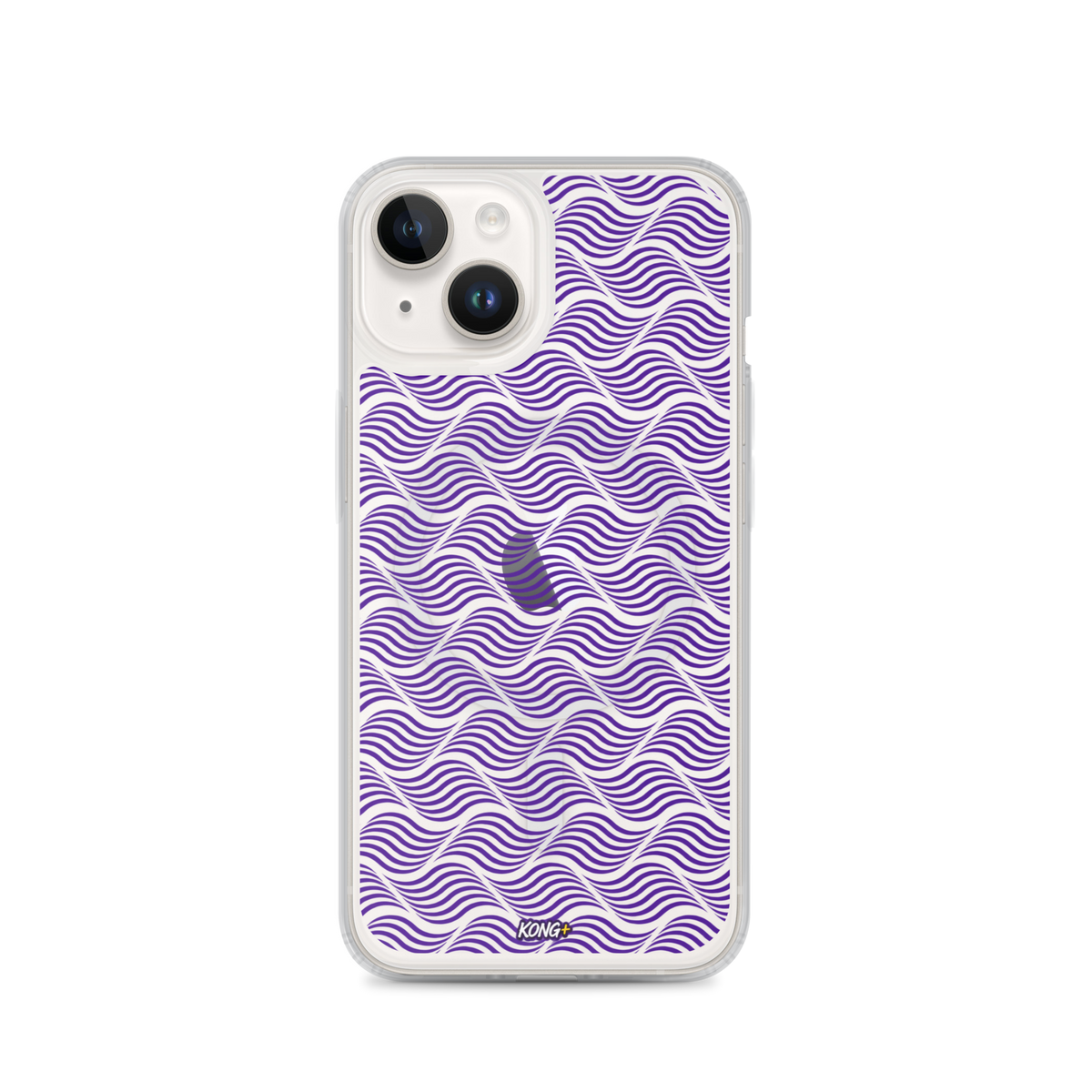 KONG+ Neon Waves purple MagSafe iPhone case with optical wave pattern