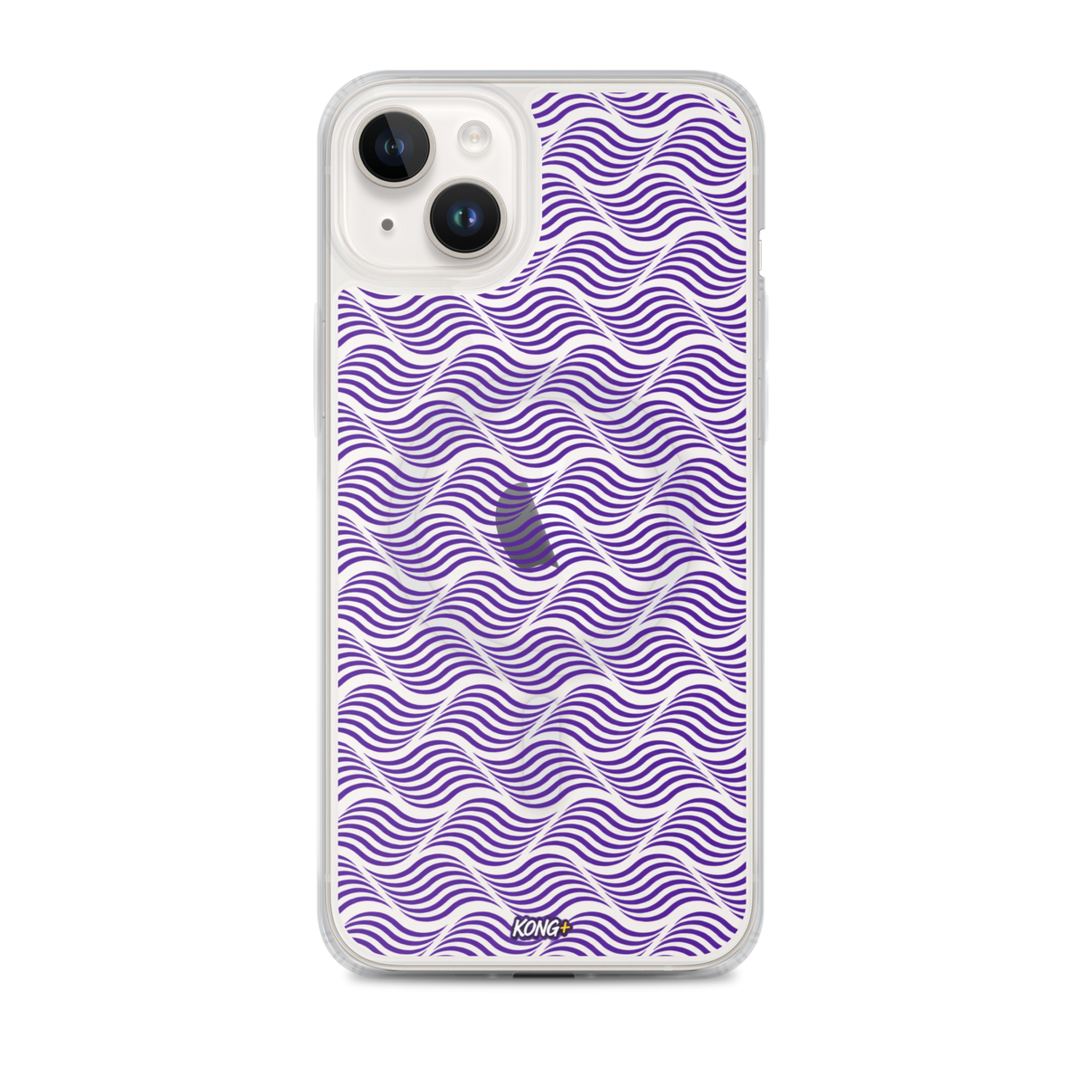 KONG+ Neon Waves purple MagSafe iPhone case with optical wave pattern