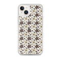 KONG+ Midnight Blossom floral iPhone case with cream and mocha flower pattern on black background