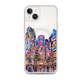 KONG+ Shibuya After Dark iPhone case with colourful Tokyo Shibuya night street artwork on a clear case