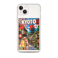 KONG+ Kyoto Days Japanese phone case featuring a colourful Kyoto street, traditional pagoda, lanterns, cherry blossoms and a woman wearing a kimono.