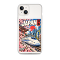 KONG+ Nippon Express Japanese phone case featuring a Shinkansen bullet train, Tokyo city streets, Japanese lanterns, cherry blossoms and colourful urban scenery.