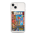 KONG+ Osaka Nights Japanese phone case featuring colourful Osaka street scenes, Dotonbori canal, Tsutenkaku Tower, neon signs and Japanese food culture.