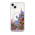 Tokyo Daydream Sakura Ride iPhone case with cherry blossoms, Mount Fuji, bicycle and Japanese street design