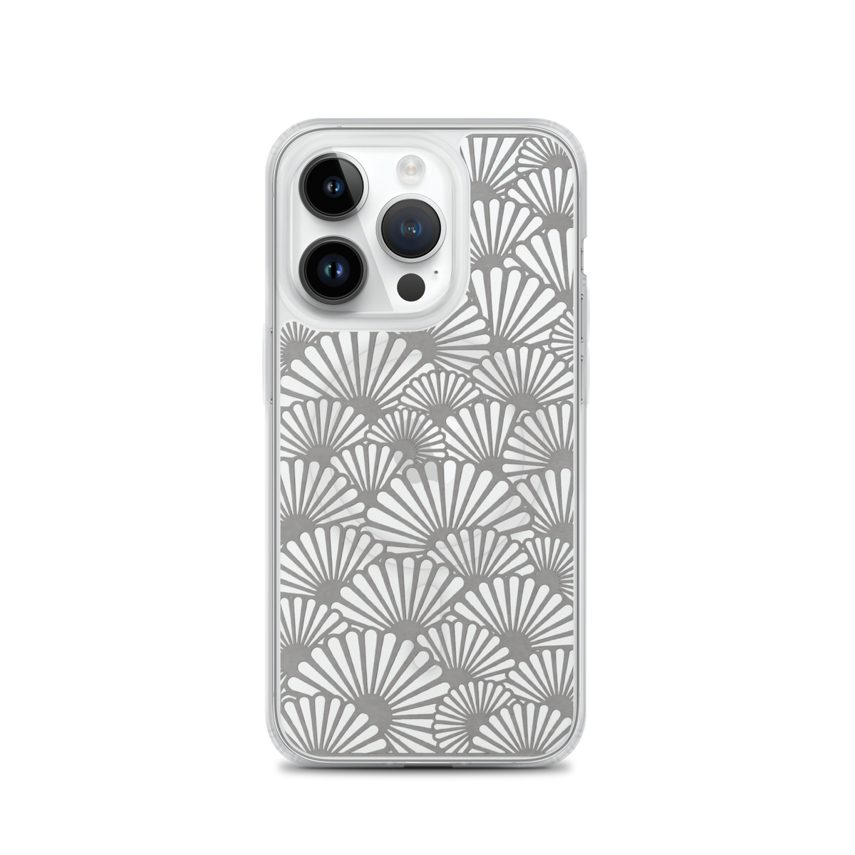 KONG+ Tokyo Silver Fans Japanese pattern iPhone case with silver fan design and MagSafe compatibility