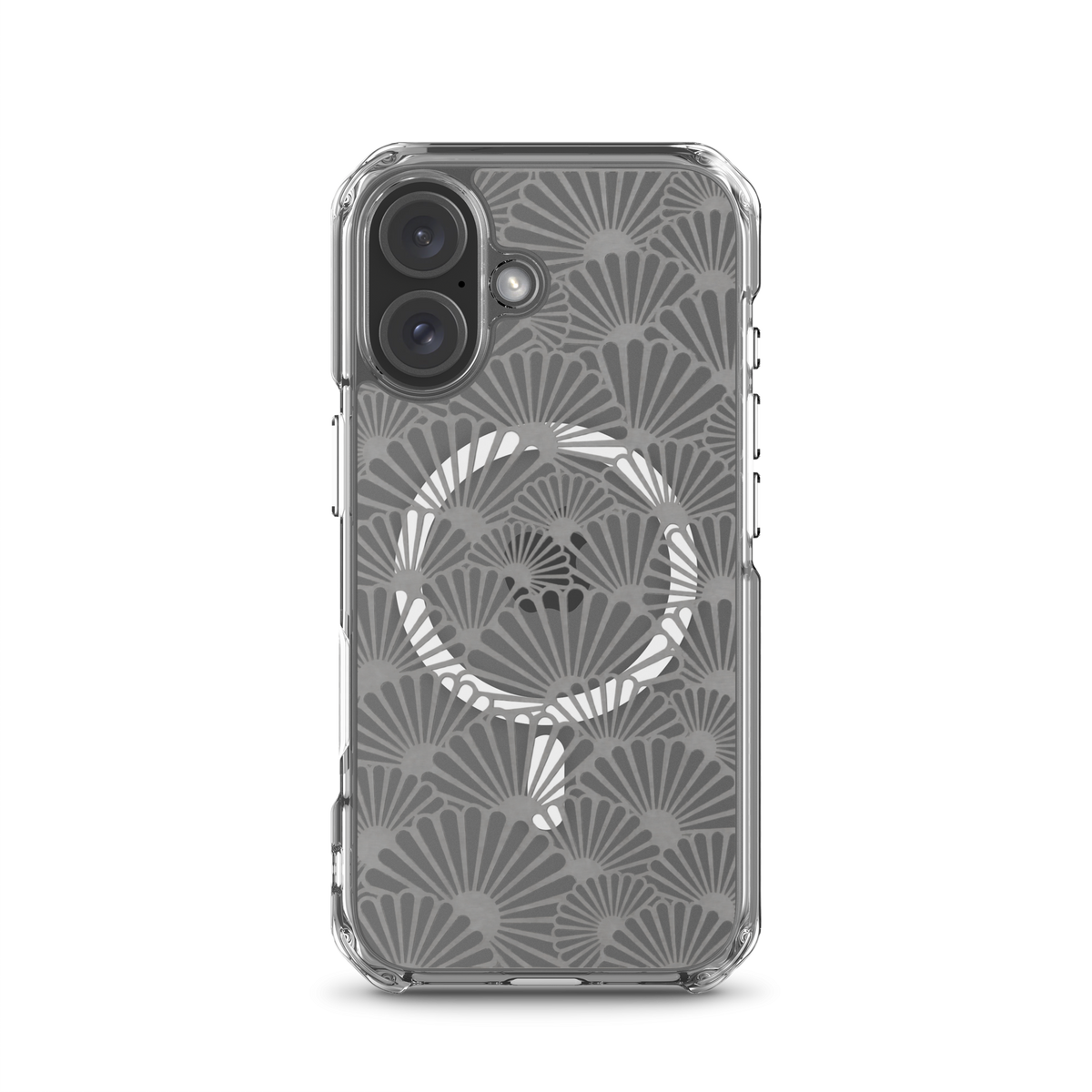 KONG+ Tokyo Silver Fans Japanese pattern iPhone case with silver fan design and MagSafe compatibility