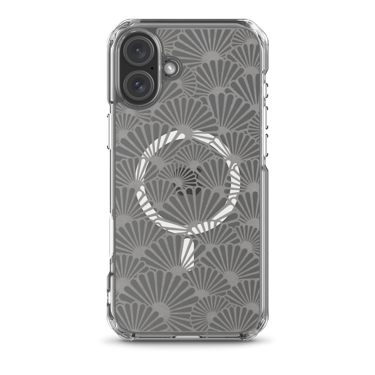 KONG+ Tokyo Silver Fans Japanese pattern iPhone case with silver fan design and MagSafe compatibility