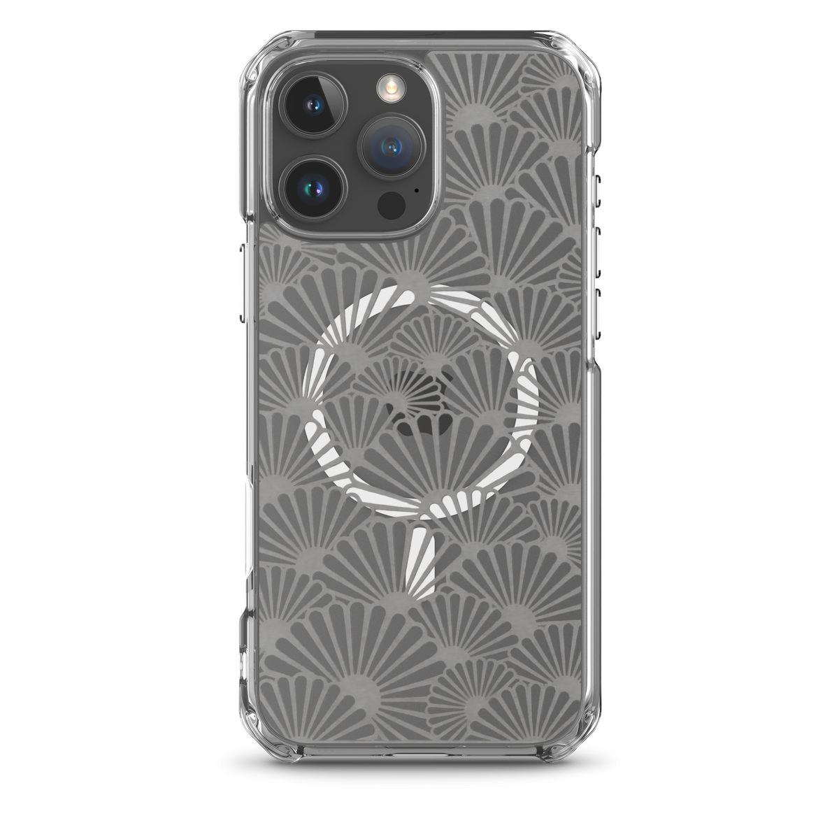 KONG+ Tokyo Silver Fans Japanese pattern iPhone case with silver fan design and MagSafe compatibility